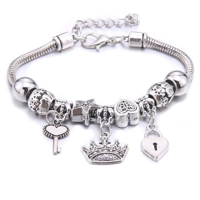 dragonfly owl Shape Crystal Charm Bracelets
