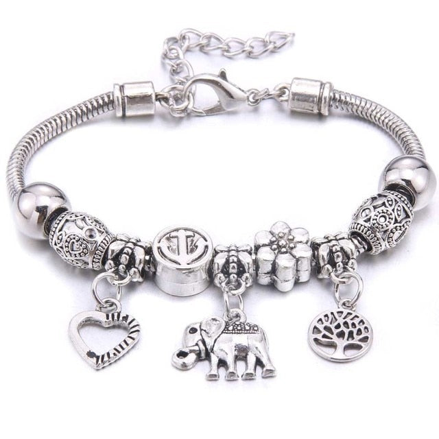 dragonfly owl Shape Crystal Charm Bracelets