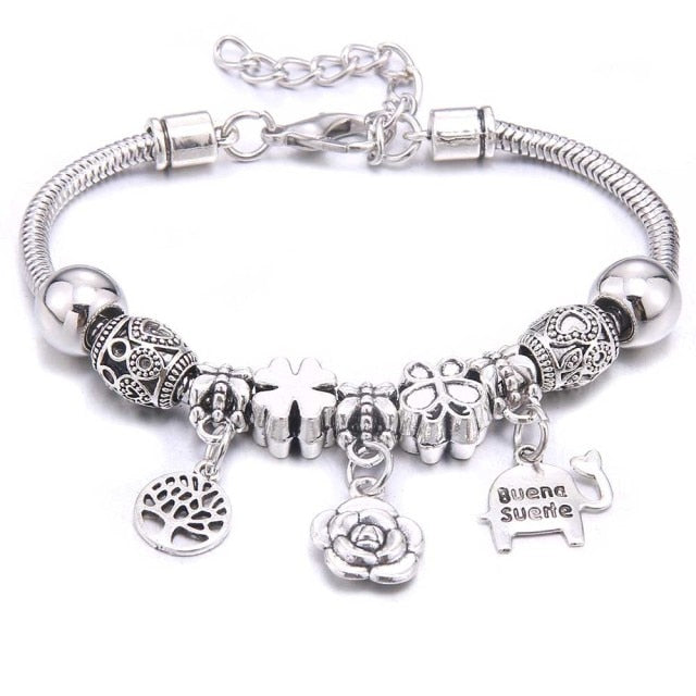 dragonfly owl Shape Crystal Charm Bracelets