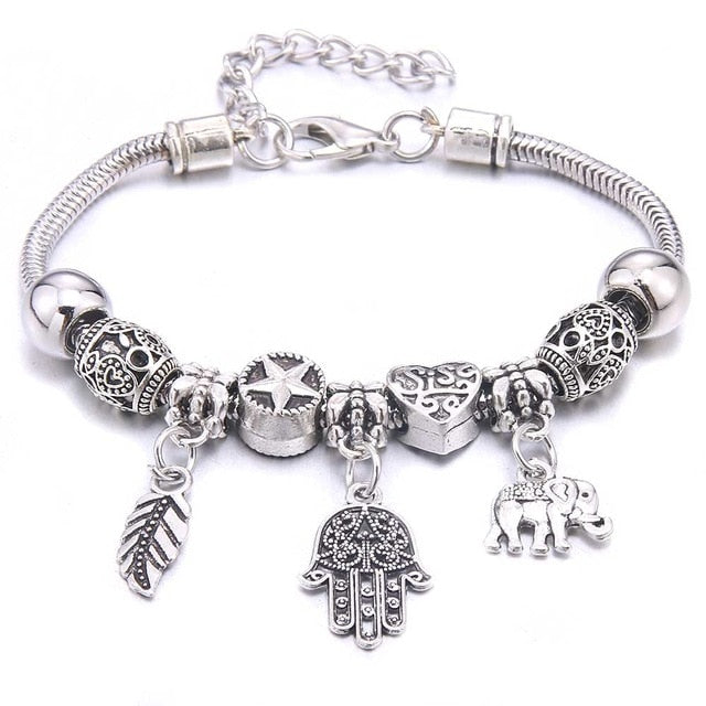 dragonfly owl Shape Crystal Charm Bracelets
