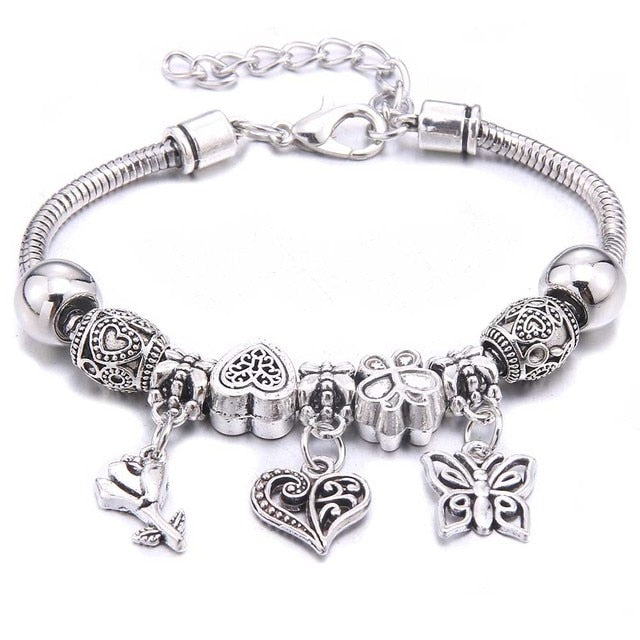 dragonfly owl Shape Crystal Charm Bracelets