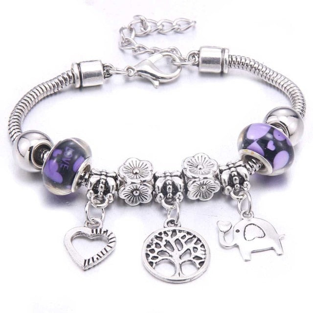 dragonfly owl Shape Crystal Charm Bracelets