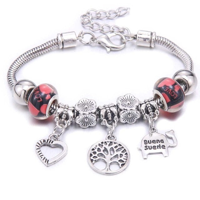 dragonfly owl Shape Crystal Charm Bracelets