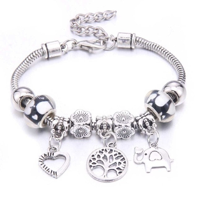 dragonfly owl Shape Crystal Charm Bracelets