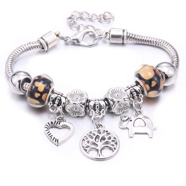 dragonfly owl Shape Crystal Charm Bracelets