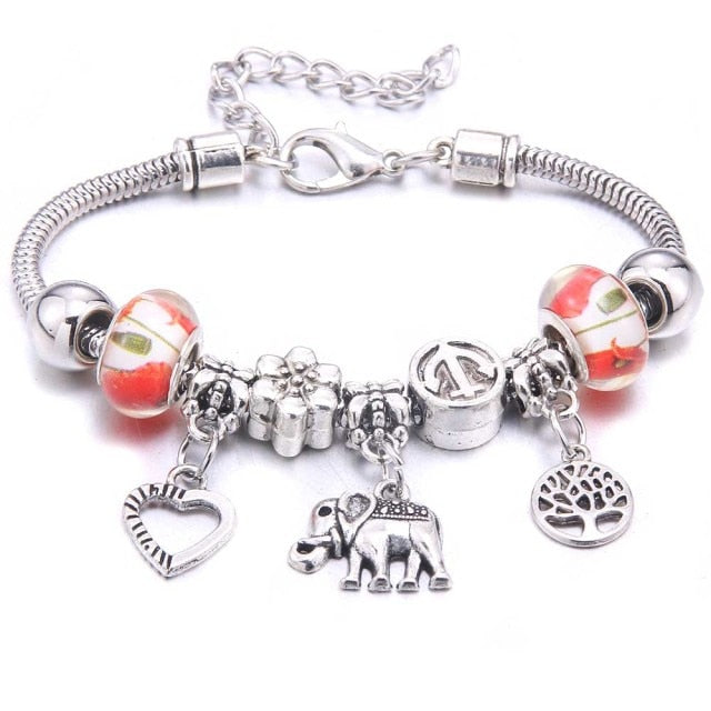 dragonfly owl Shape Crystal Charm Bracelets