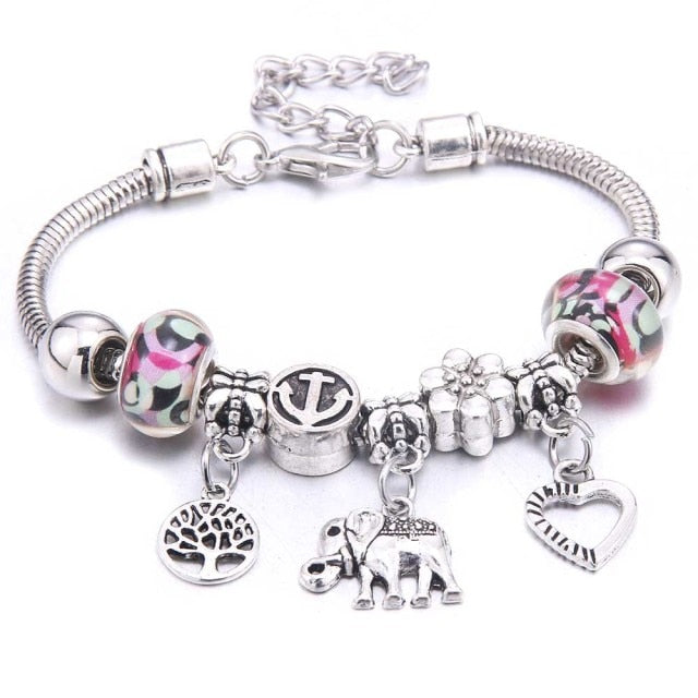 dragonfly owl Shape Crystal Charm Bracelets