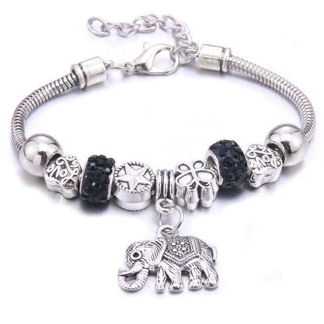 dragonfly owl Shape Crystal Charm Bracelets