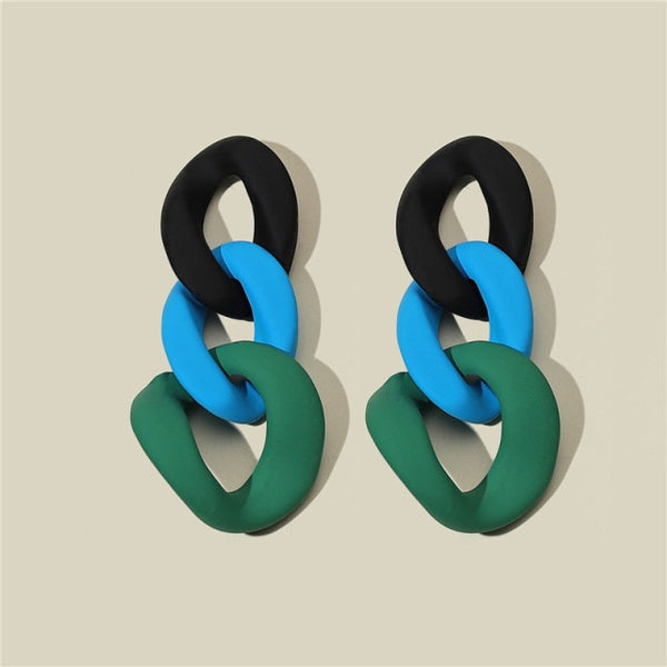 Pendientes colgantes largos geométricos vintage de moda para mujer