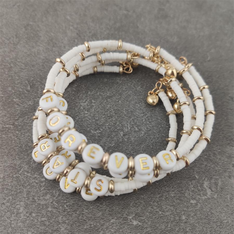 Boho Letter White Charm Bracelet Men Women