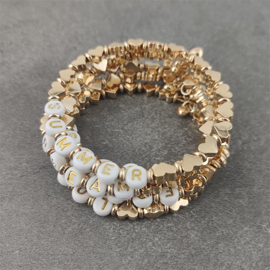 Boho Letter White Charm Bracelet Men Women