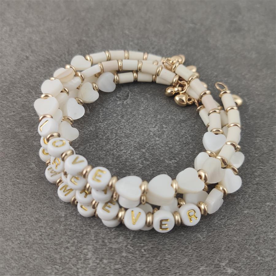 Boho Letter White Charm Bracelet Men Women