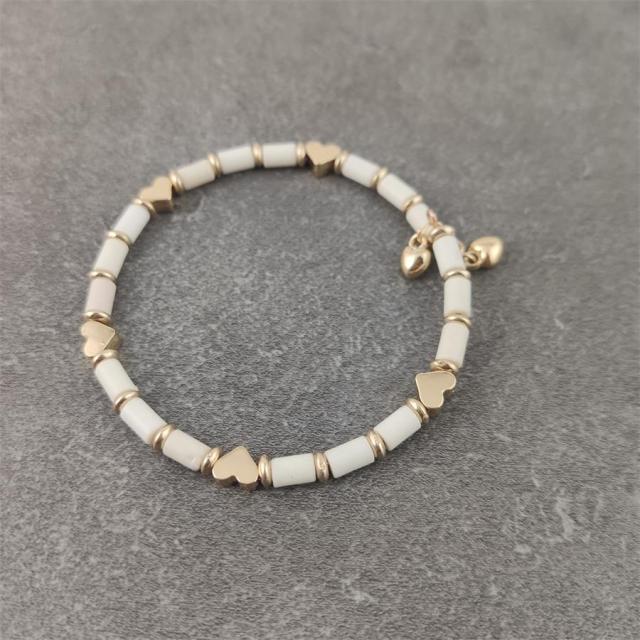 Boho Letter White Charm Bracelet Men Women