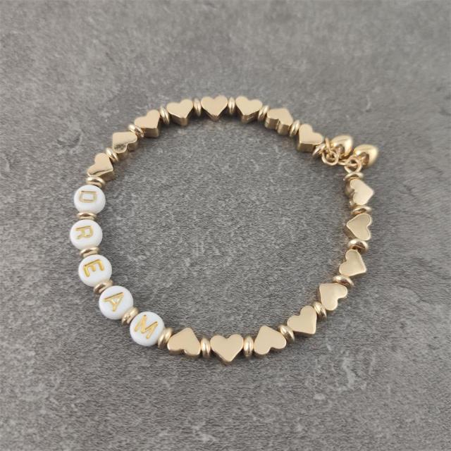 Boho Letter White Charm Bracelet Men Women
