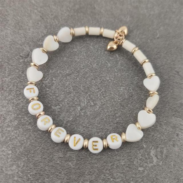 Boho Letter White Charm Bracelet Men Women
