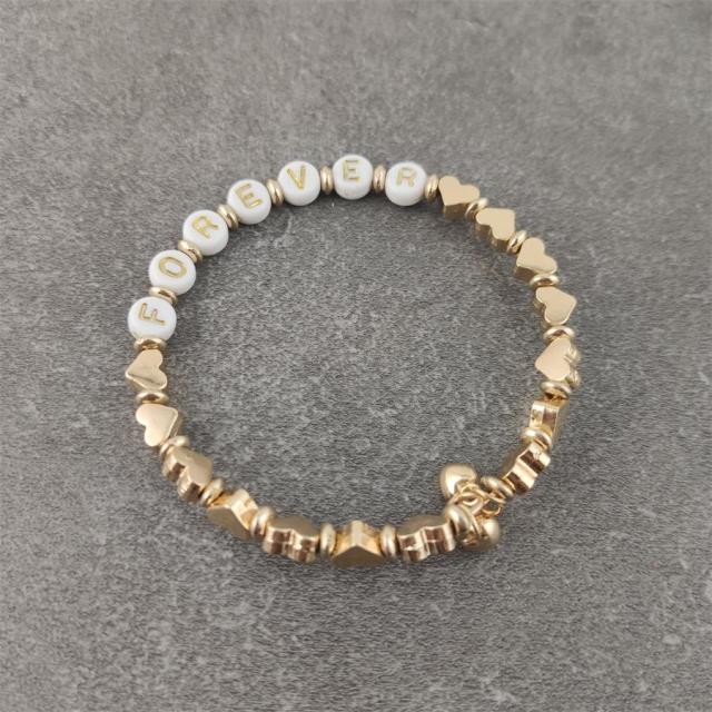 Boho Letter White Charm Bracelet Men Women