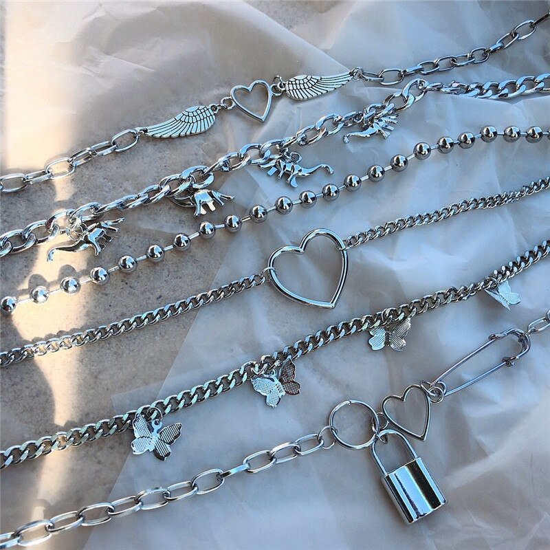 Harajuku Heart Wing Choker Necklaces