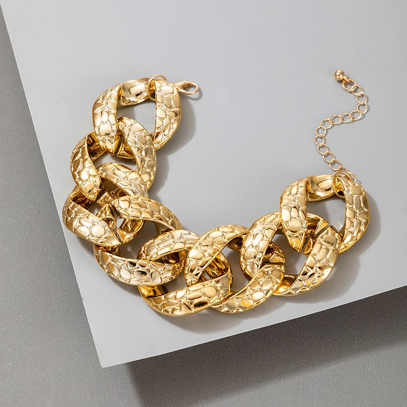 Tocona Punk Gold Chain Bracelets for Women