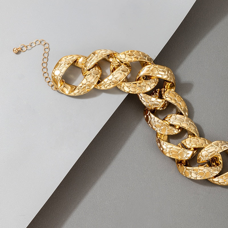 Tocona Punk Gold Chain Bracelets for Women
