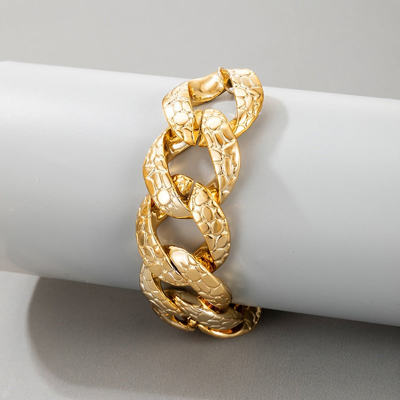 Tocona Punk Gold Chain Bracelets for Women