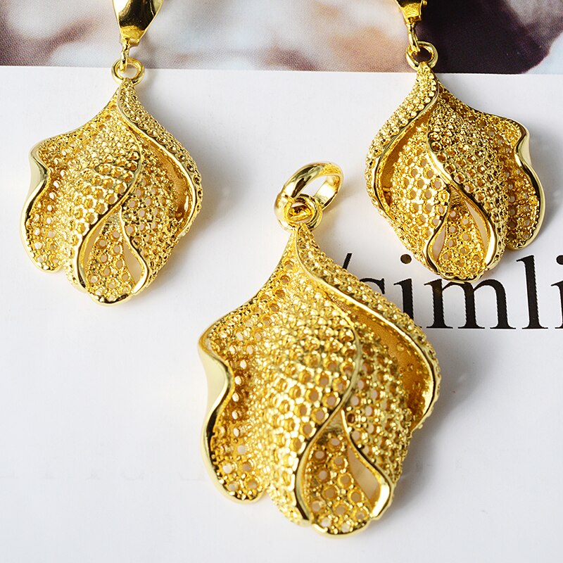Bohemia  Earrings Necklace Pendant Flower Jewelry Sets For Women