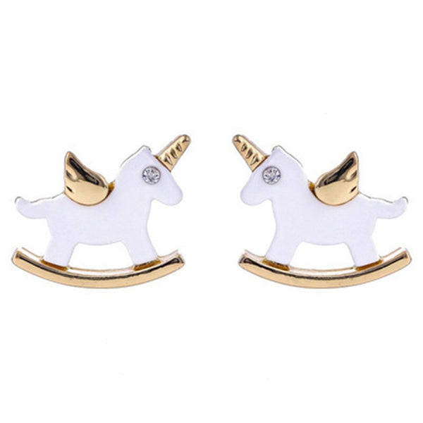 Pendientes de clip de unicornio para niños, sin perforaciones, para mujer