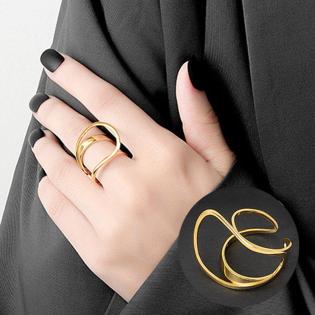 Cool Hollow Out - Twist Metal Ring