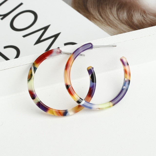 Exaggerated Rhinestone Shiny Circle Hoop Earrings