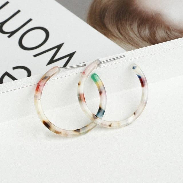 Exaggerated Rhinestone Shiny Circle Hoop Earrings
