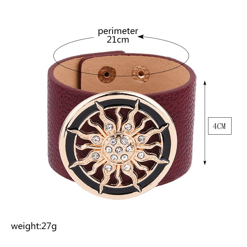 Wide Circle Buckle Bracelet & Bangles Adjustable Wrap Bracelet