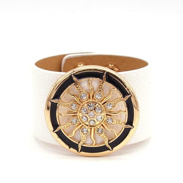 Wide Circle Buckle Bracelet & Bangles Adjustable Wrap Bracelet