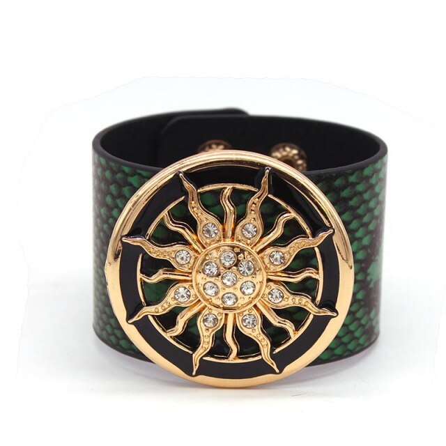 Wide Circle Buckle Bracelet & Bangles Adjustable Wrap Bracelet