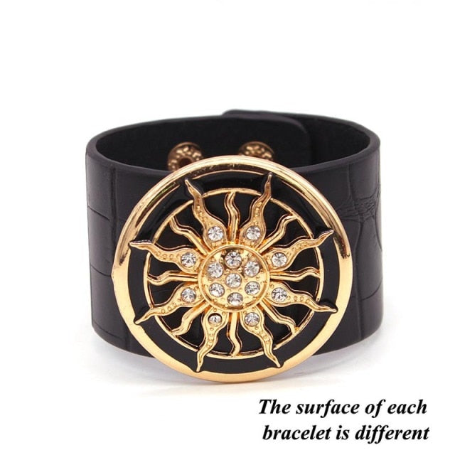 Wide Circle Buckle Bracelet & Bangles Adjustable Wrap Bracelet
