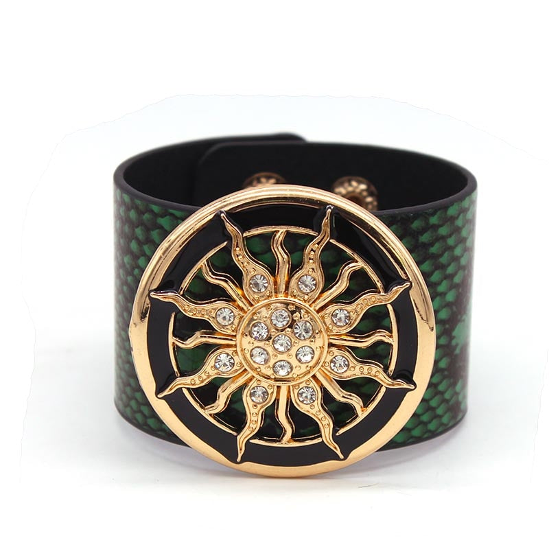 Wide Circle Buckle Bracelet & Bangles Adjustable Wrap Bracelet