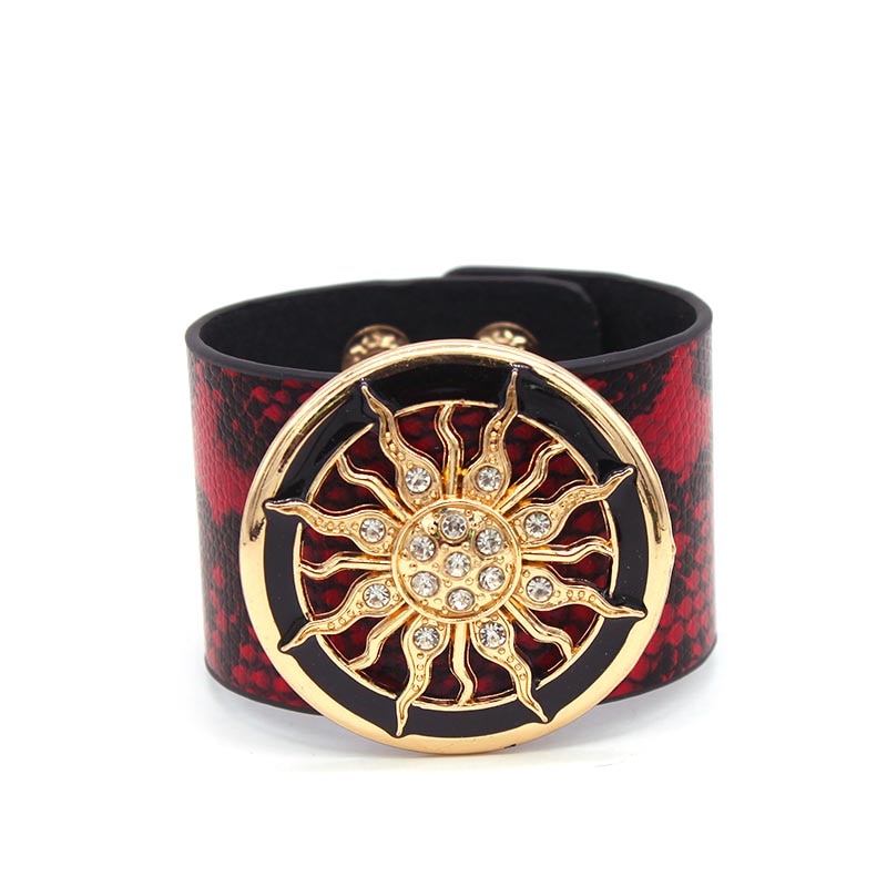 Wide Circle Buckle Bracelet & Bangles Adjustable Wrap Bracelet