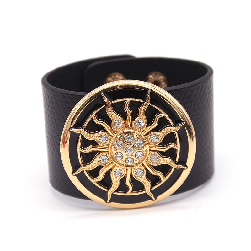 Wide Circle Buckle Bracelet & Bangles Adjustable Wrap Bracelet