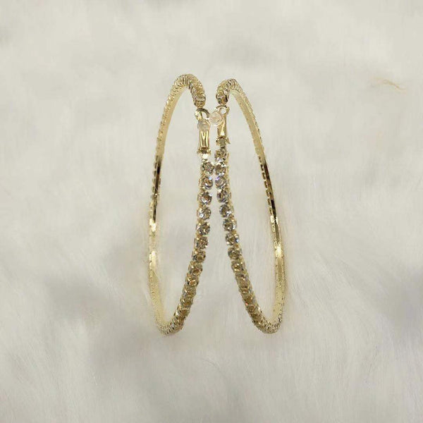 Pendientes grandes y redondos con diamantes de imitación sexys