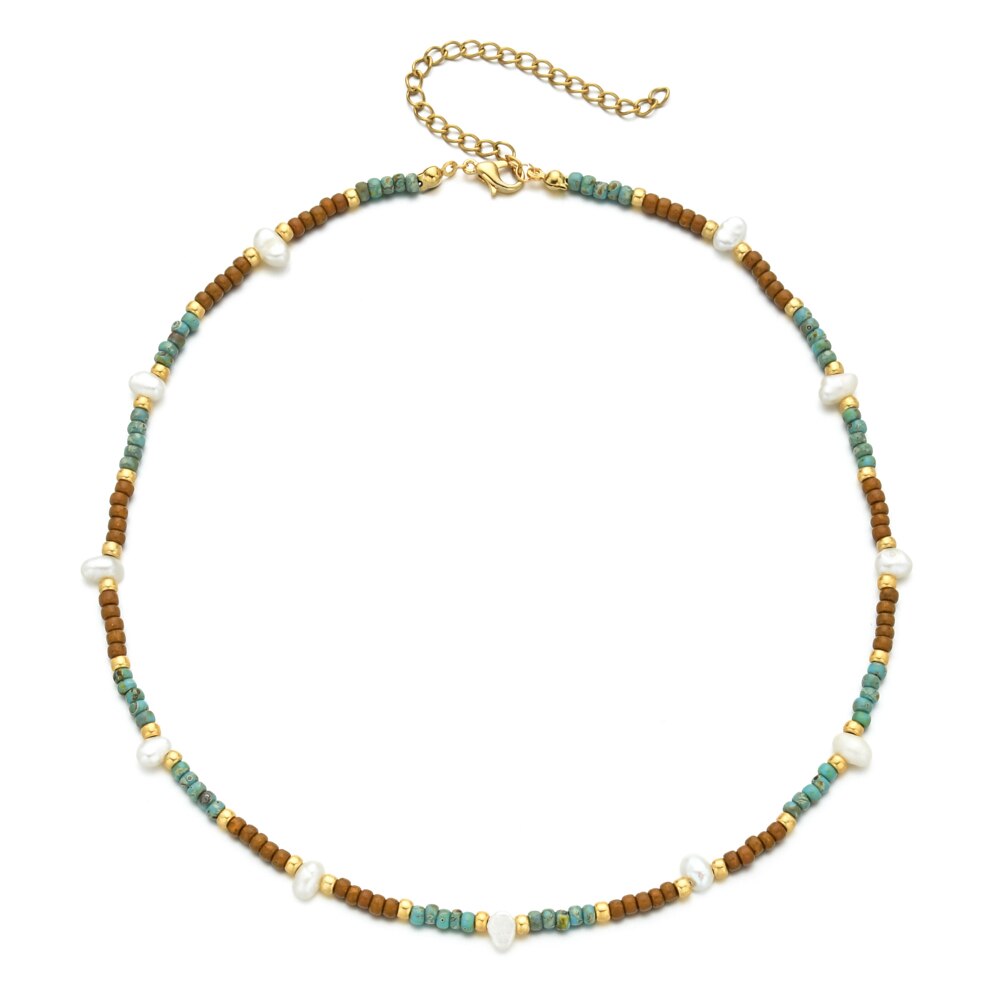 Boho Cute Pearl Choker Necklace
