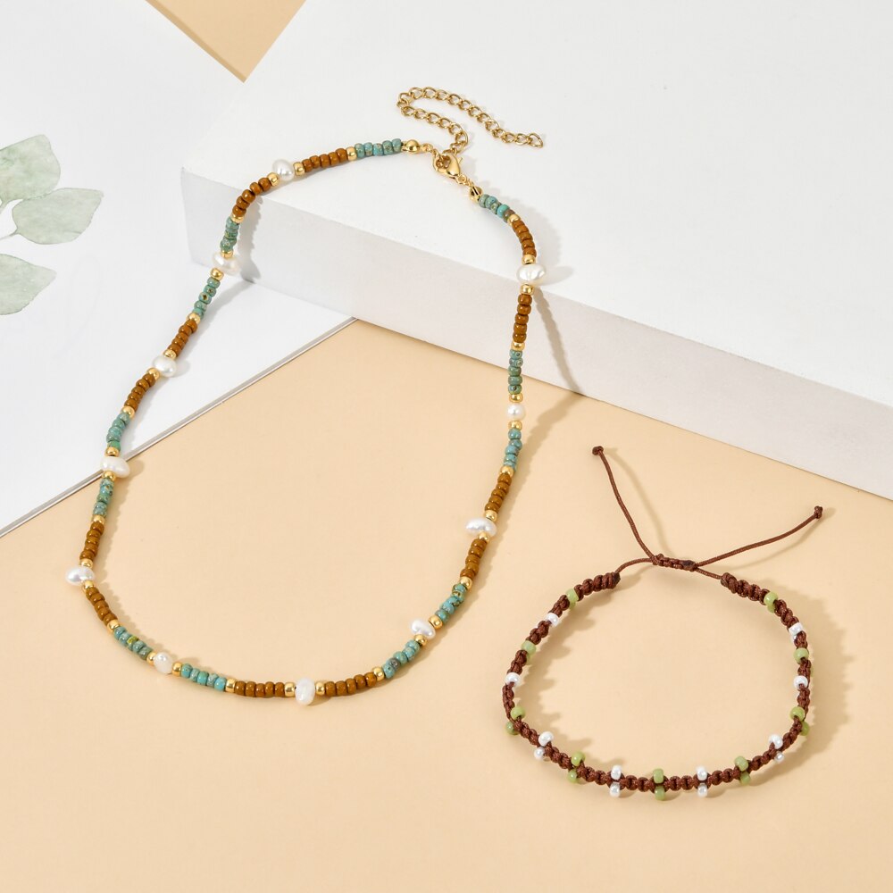 Boho Cute Pearl Choker Necklace