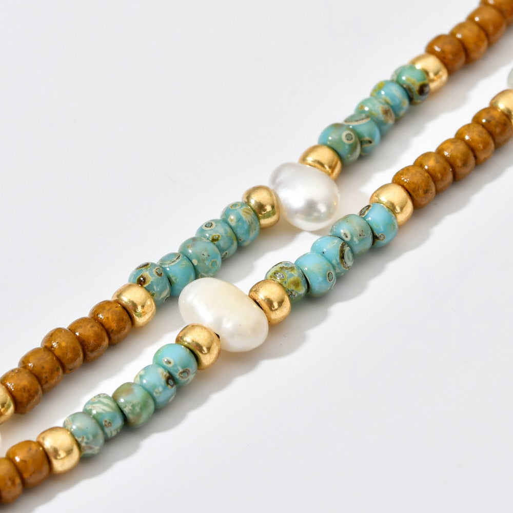 Boho Cute Pearl Choker Necklace