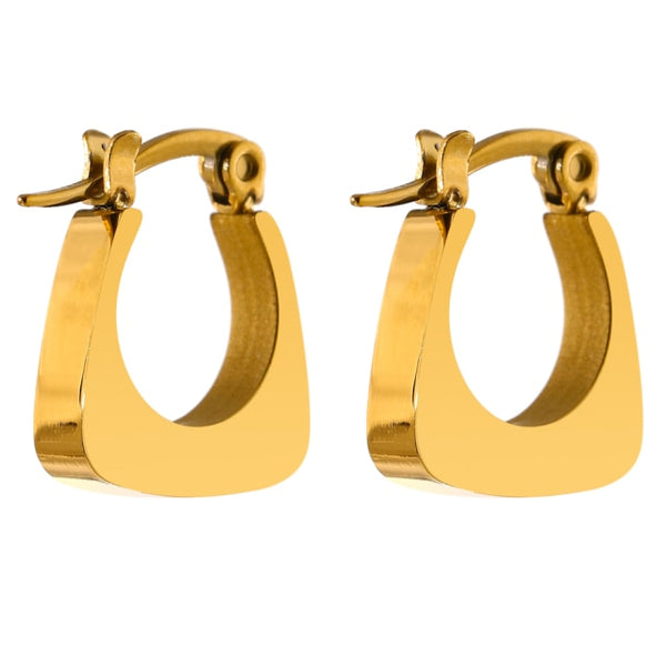 Pendientes de aro geométricos cuadrados de moda de acero inoxidable 316L