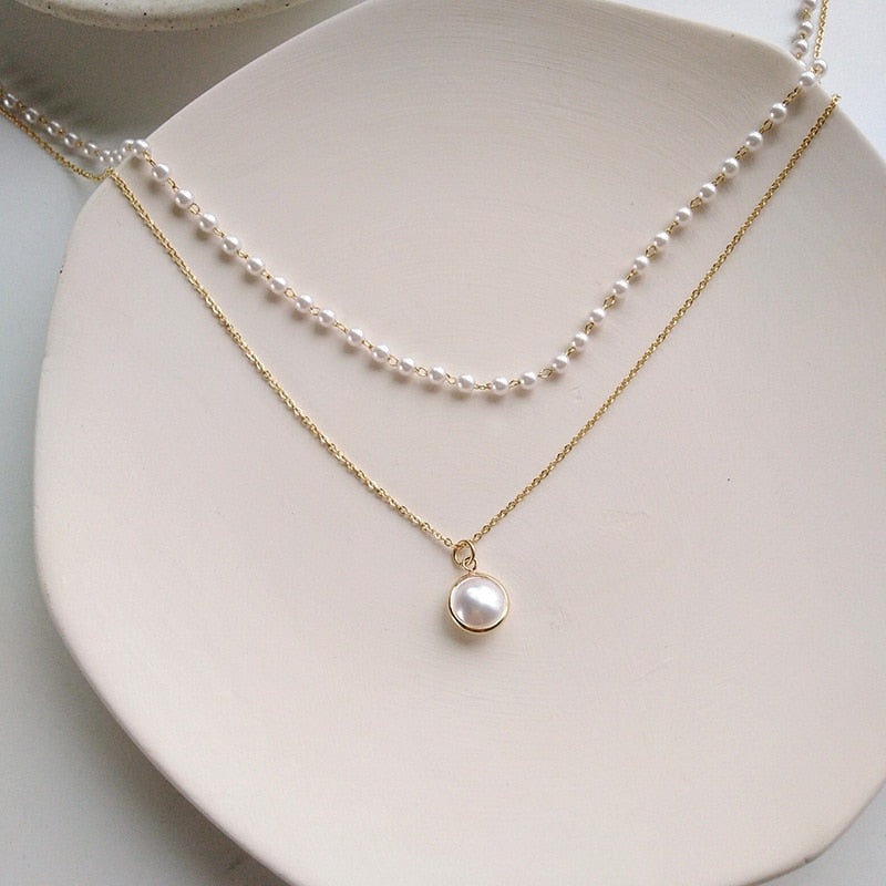 Fashion Chain Pearl Necklace