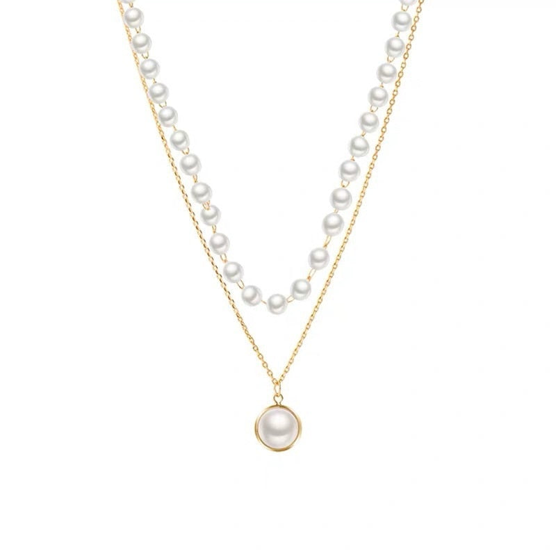 Fashion Chain Pearl Necklace