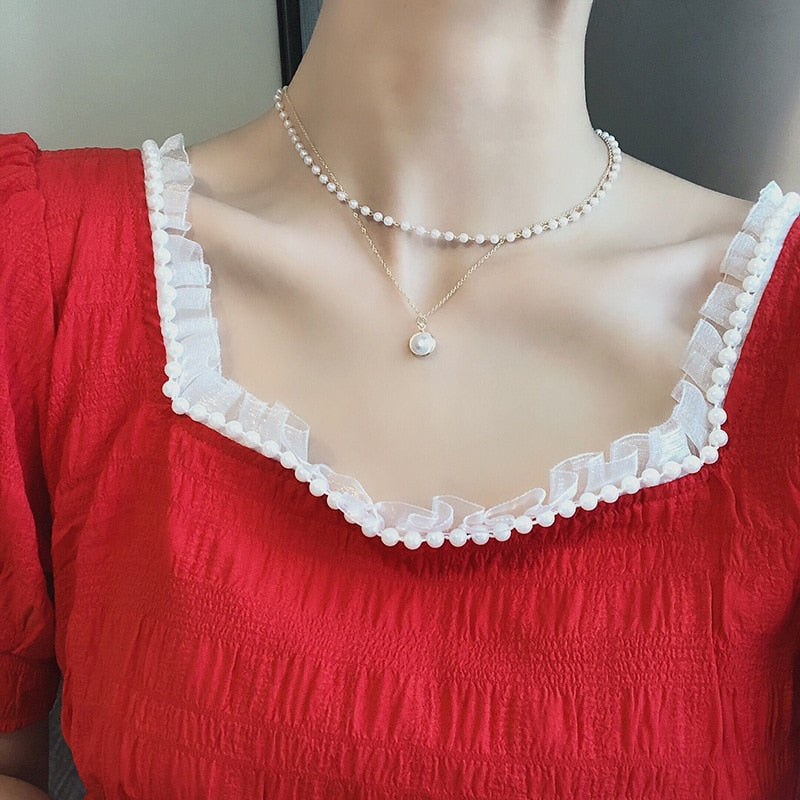 Fashion Chain Pearl Necklace