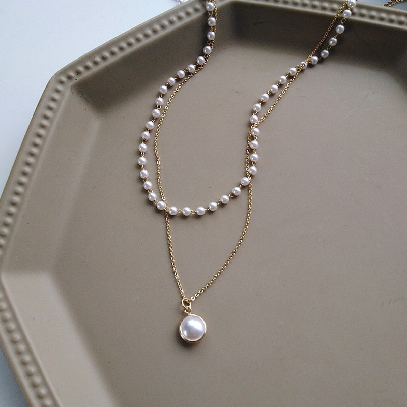 Fashion Chain Pearl Necklace