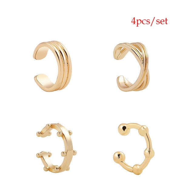 Trendy Pearl Clip on Earrings Earcuffs
