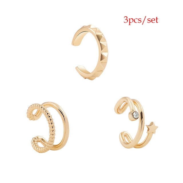 Trendy Pearl Clip on Earrings Earcuffs