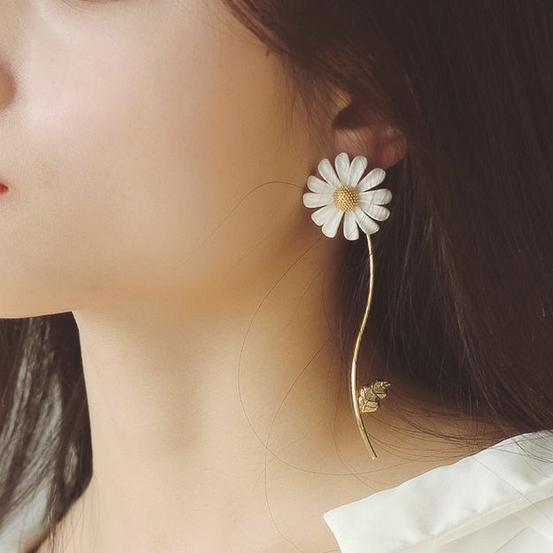 Korean Style Cute Small Daisy Flower Stud Earrings