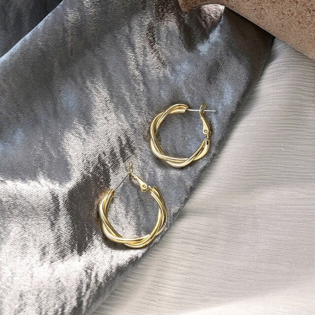 New Vintage Japan Korean Hoop Earrings For Women