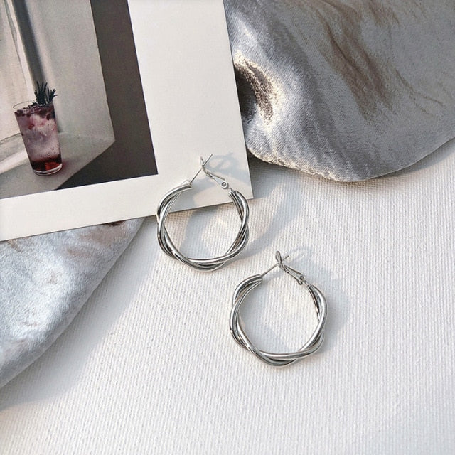 New Vintage Japan Korean Hoop Earrings For Women